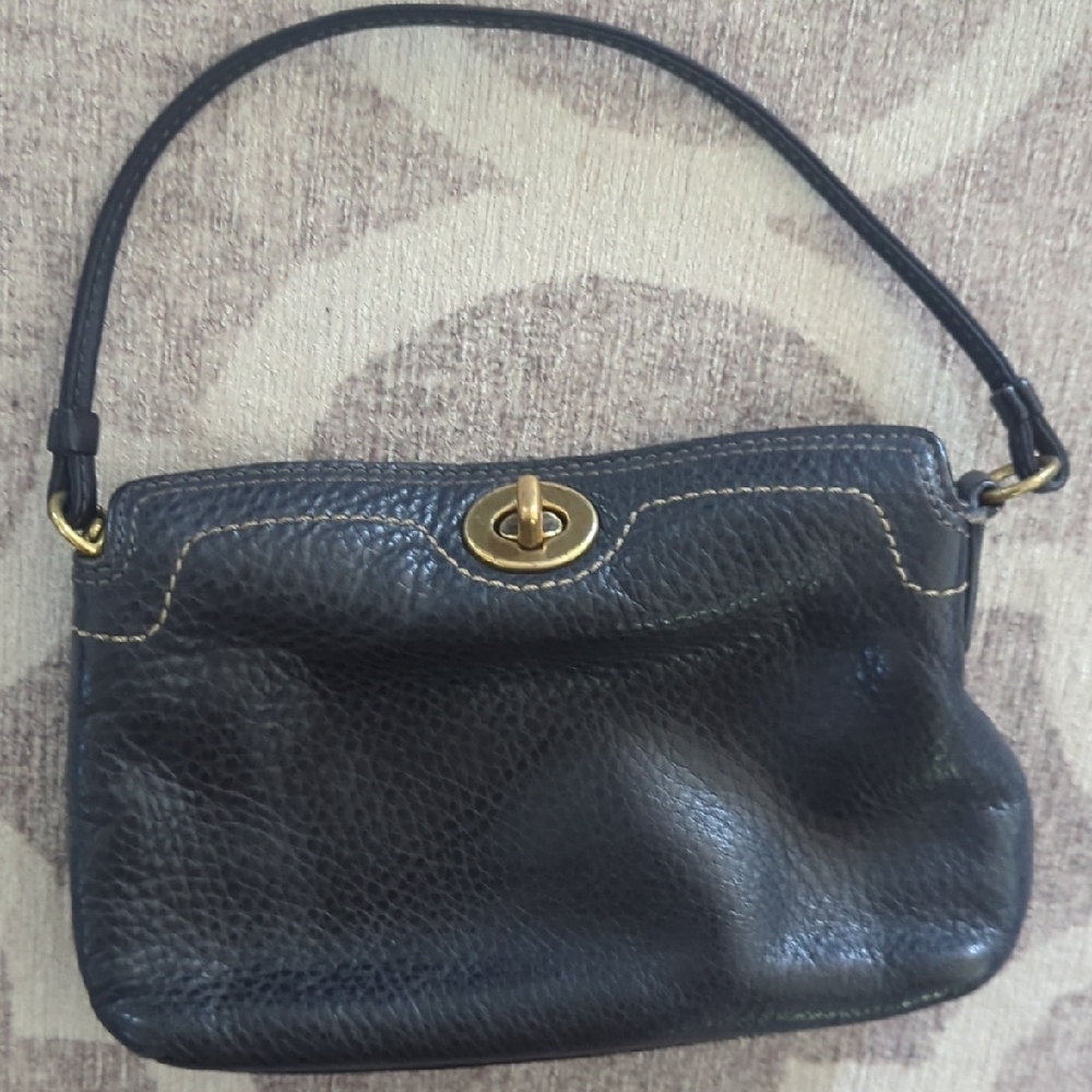 Classic Hampton Coach Black Pebbled Leather Mini Bag - Picture 2 of 8